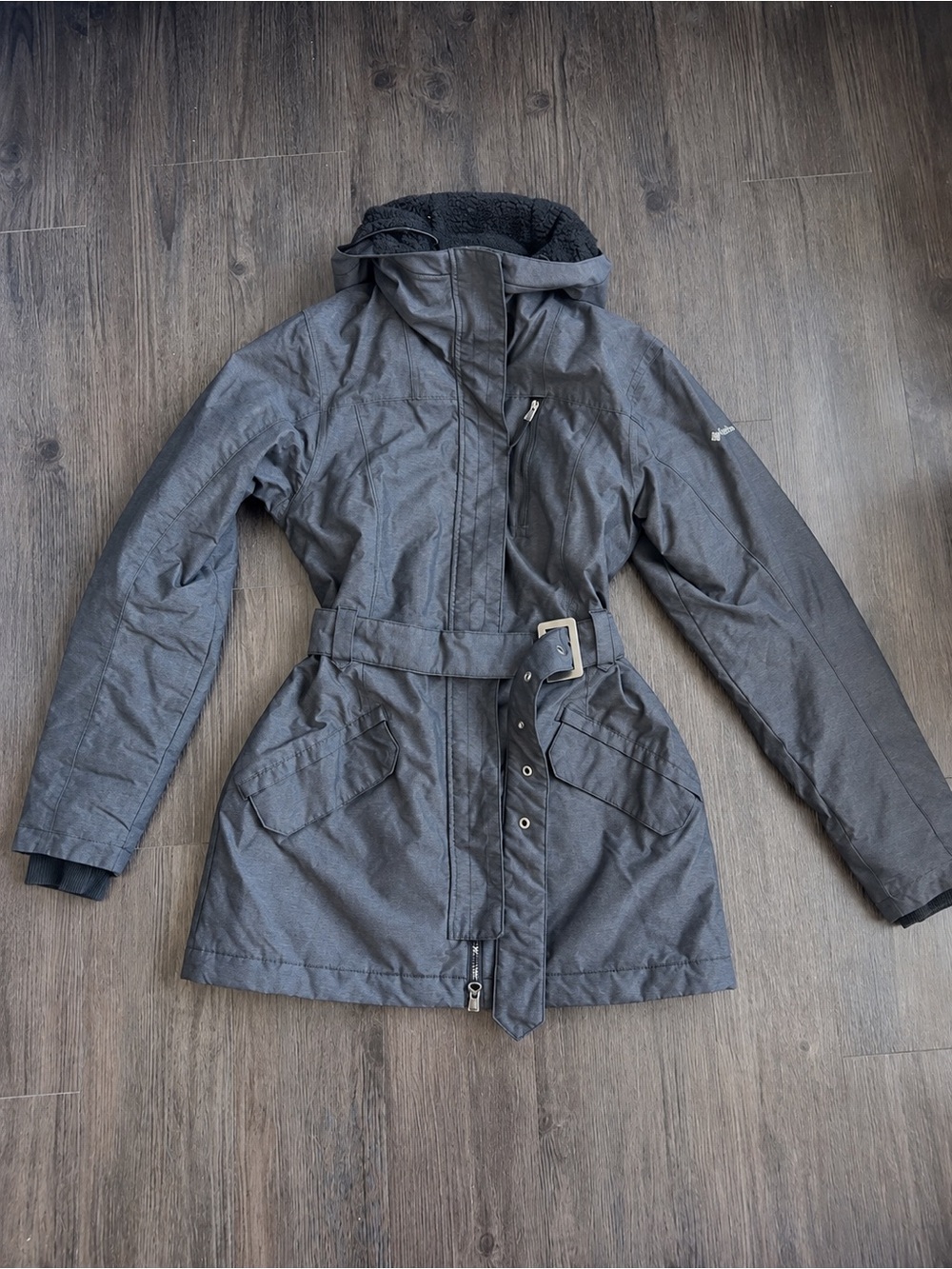 Women’s Columbia Gray Hooded Belted Jacket